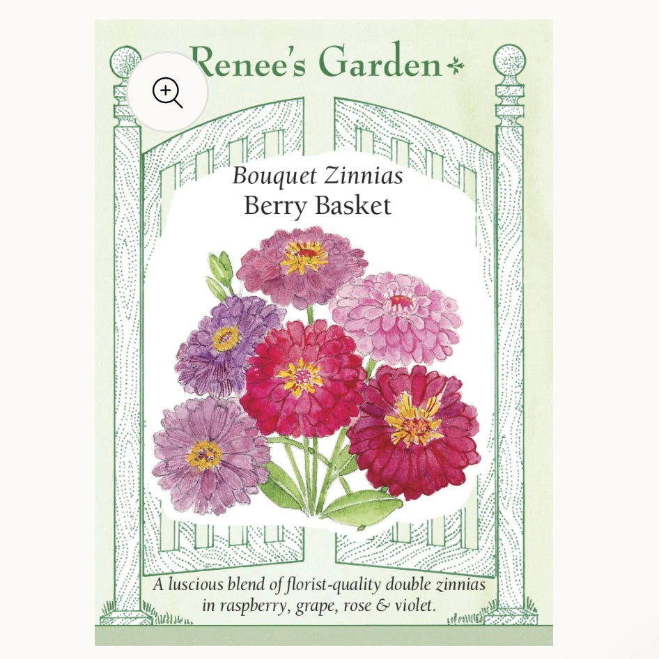 Seeds: Bouquet Zinnias  Berry Basket